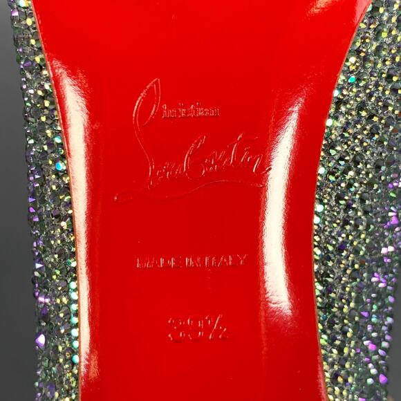 Size 9.5 Kate Strass Multi Color Red Suede Rhinestones Pointed Toe Pumps - Picture 8 of 10